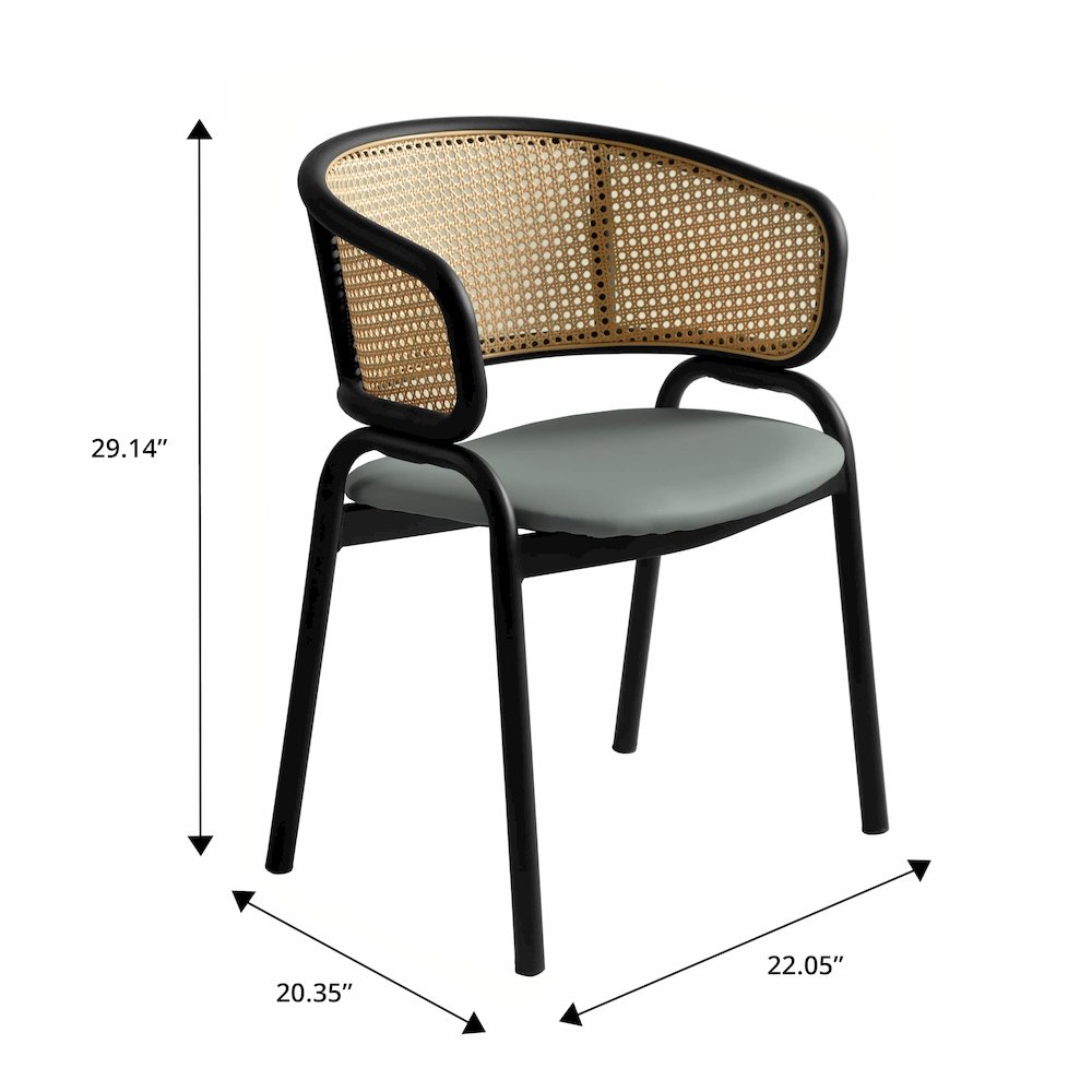 Ervilla - Dining Chair - Grey Leather - Set of 4