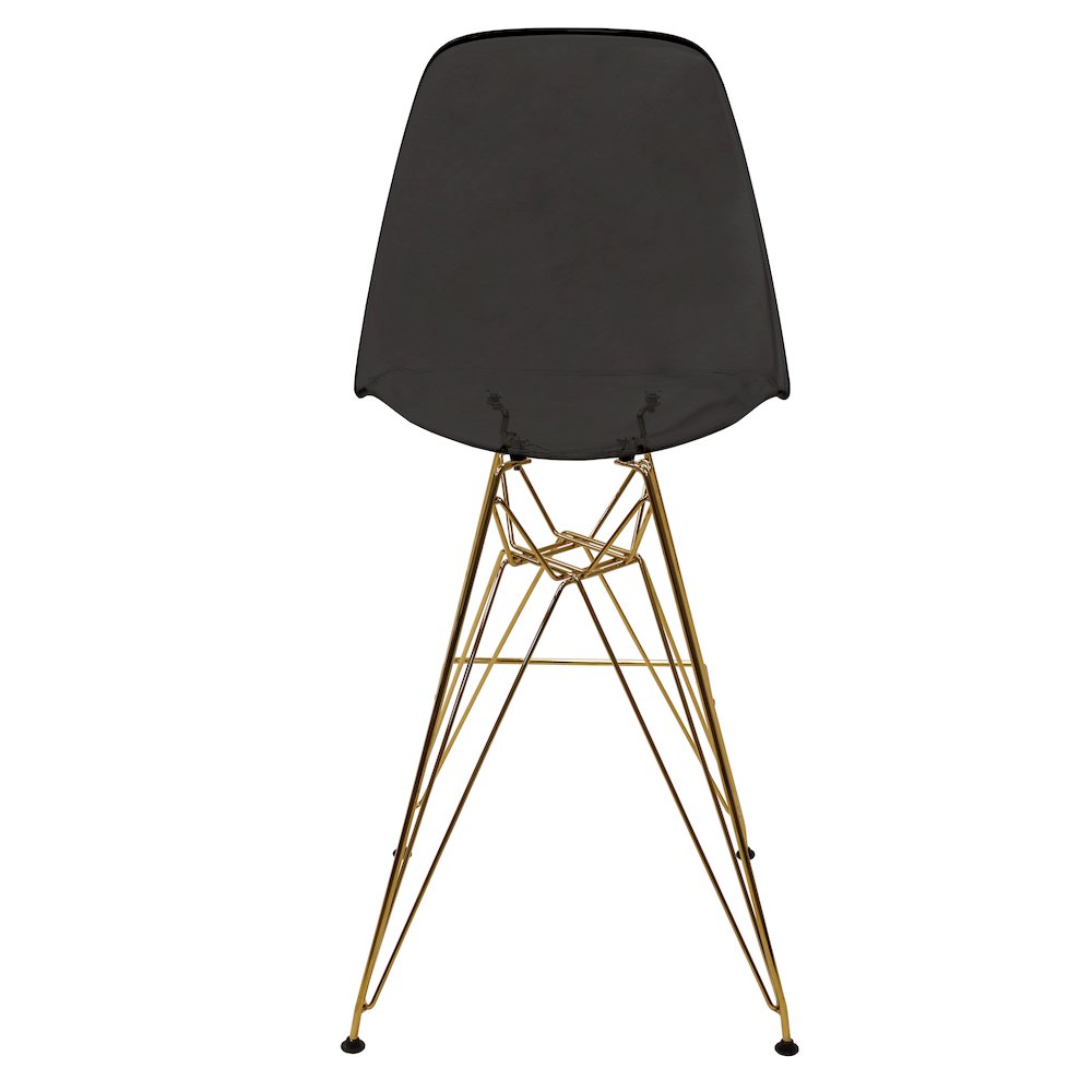 Cresco Counter Height Chair With Eiffel Gold Base In Transparent Black