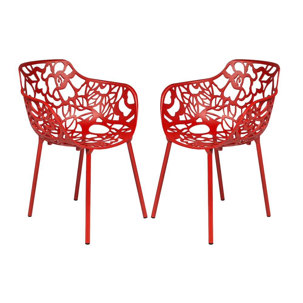Modern Devon Aluminum Armchair, Set of 2