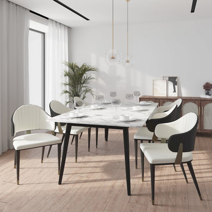 Zayle 7-Piece Dining Set with 55" Rectangular Dining Table in Grey