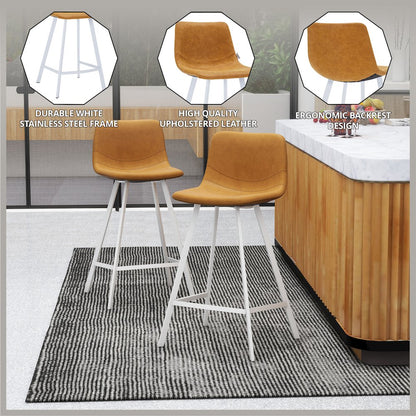 Elland - Counter stool -Light Brown-White base