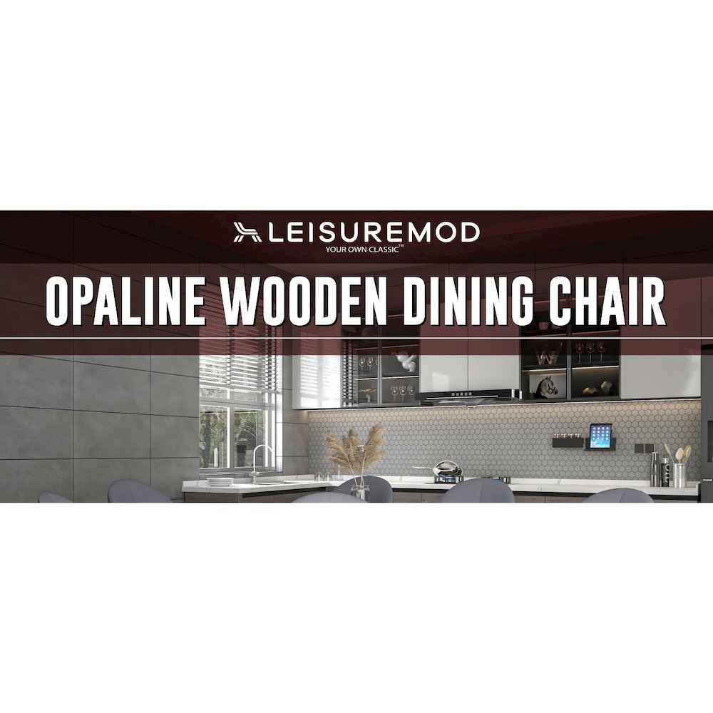 Opaline Series Elegant Wooden Dining Chair in Two-Tone Grey