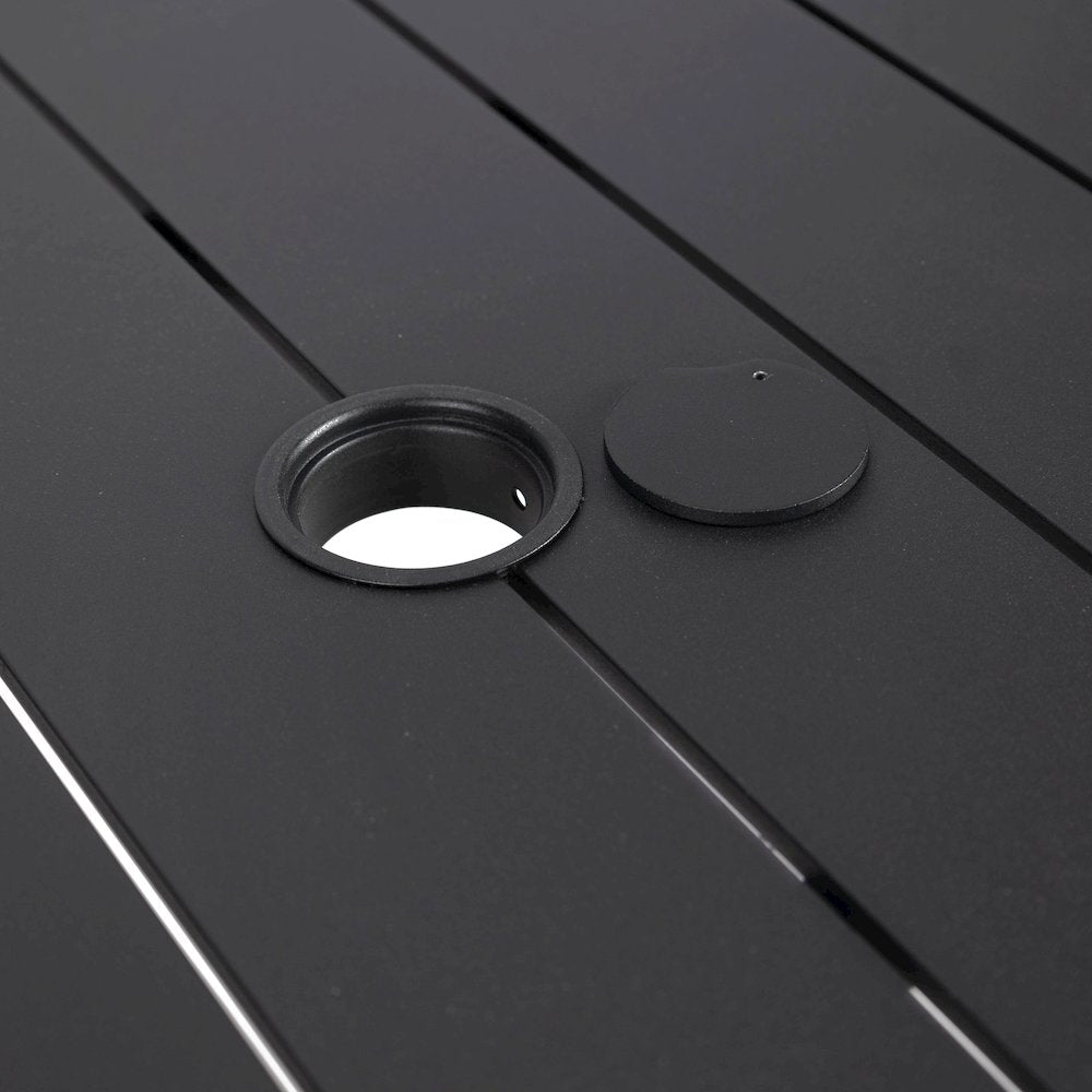 Chelsea Aluminum Outdoor 63" Dining Table in Black