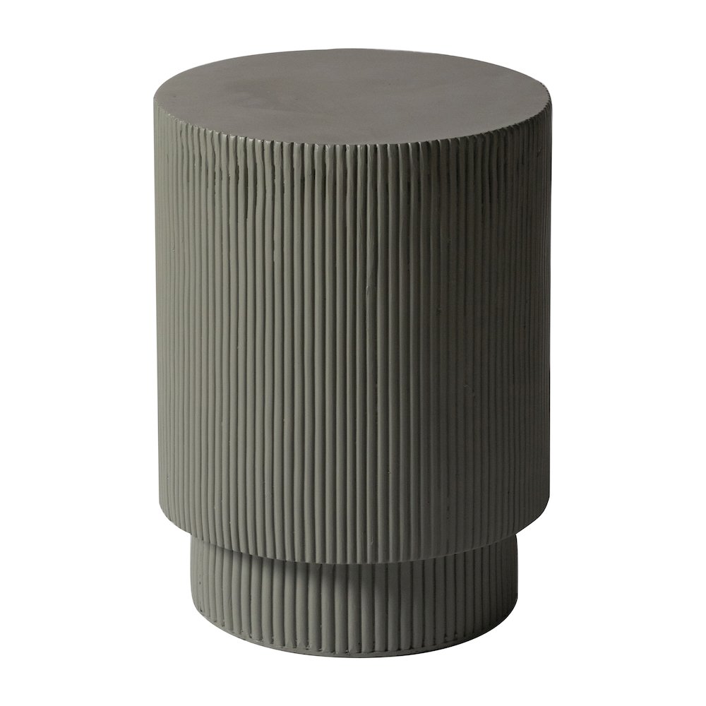 Eden Collection Fiberglass Outdoor Side Table in Grey