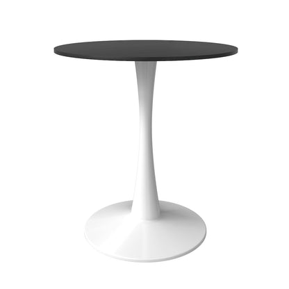 Leisyremod Bristol 24" Round Dining Table White base with Black top