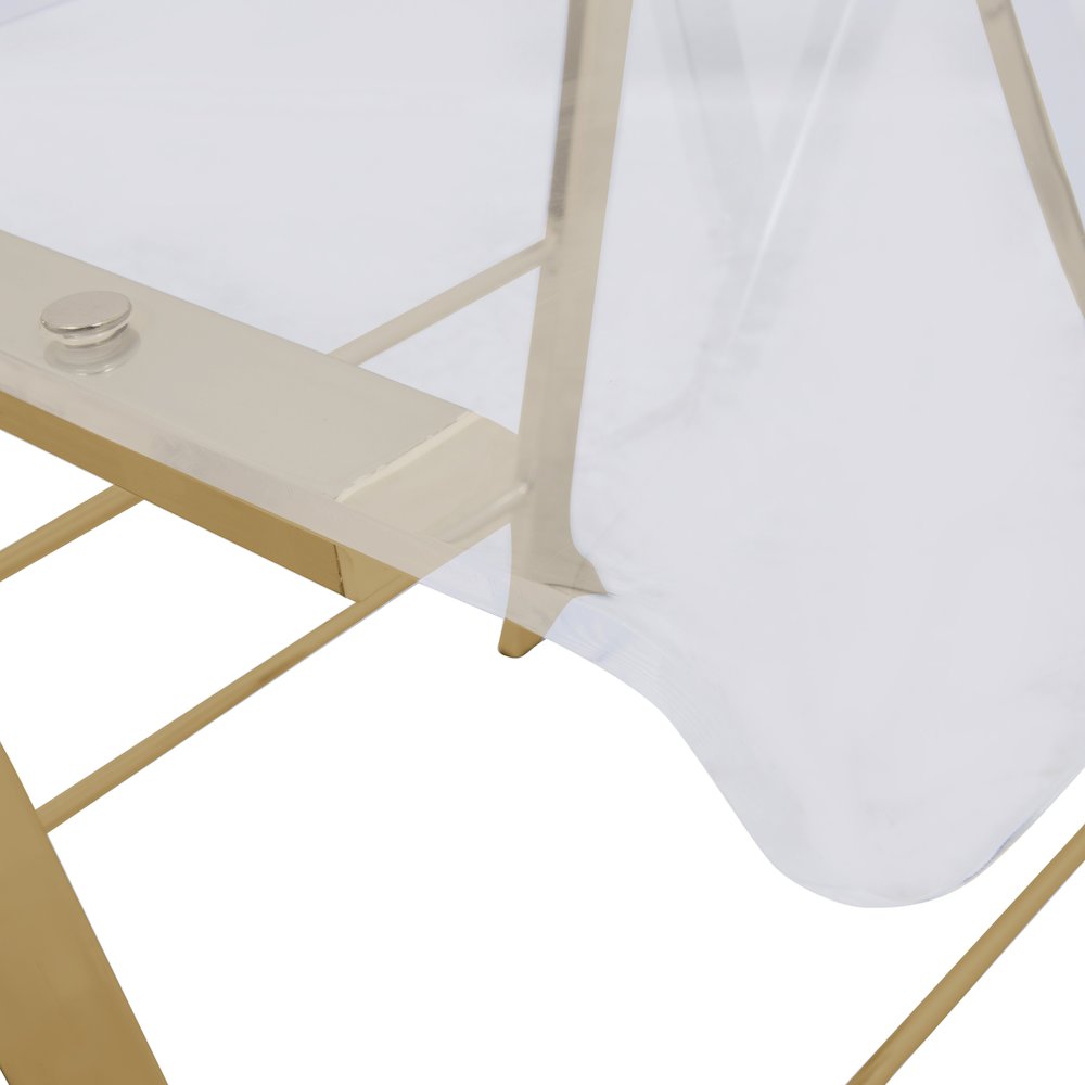 Menno Modern Acrylic Gold Base Folding Chair
