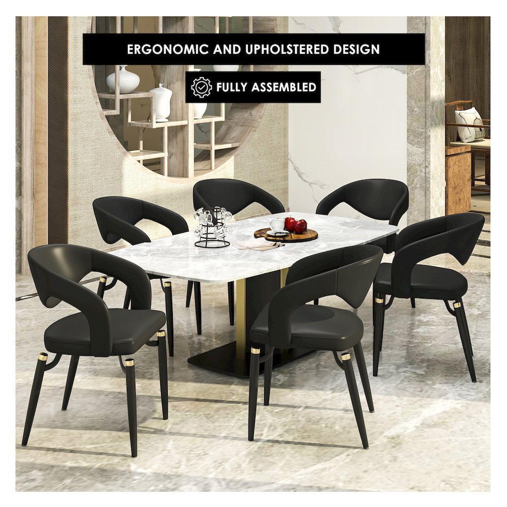 Entice Collection Modern Dining Chair Set of 2 in Charcoal Black