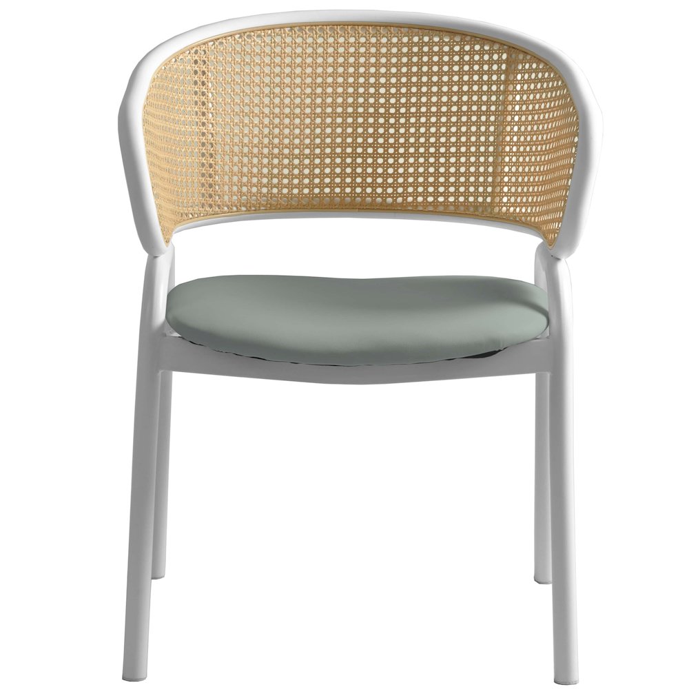 Ervilla - Dining Chair - White frame in Grey Leather Set of 2
