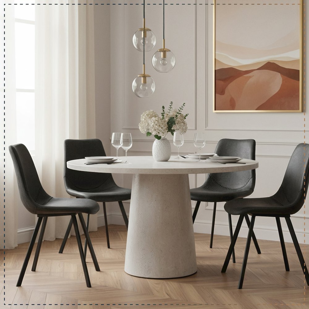 Markley Modern Leather Dining Chair With Metal Legs
