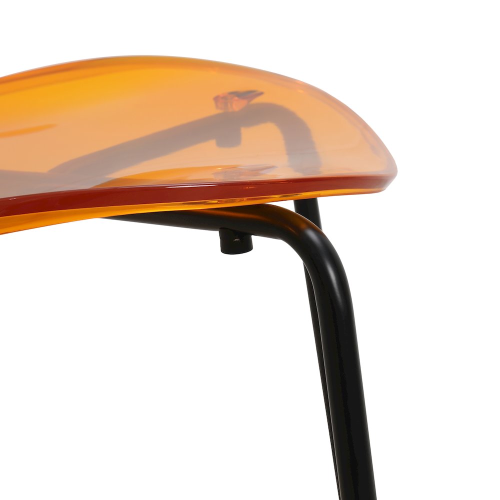 Modern Oyster Transparent Side Chair in Black Base