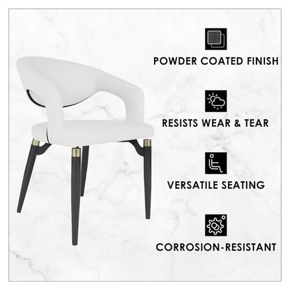 Entice Collection Modern Dining Chair Set of 4 in White