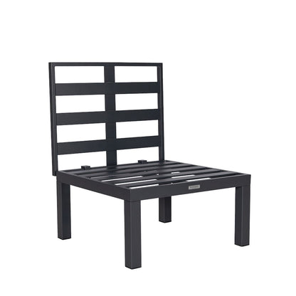 Chelsea 6-Piece Patio Sectional Black Aluminum With Cushions