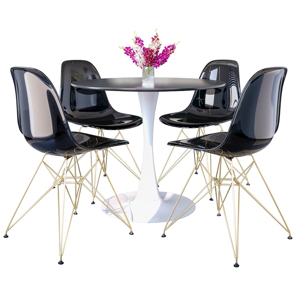 5-Piece Dining Set with 35" Round Dining Table