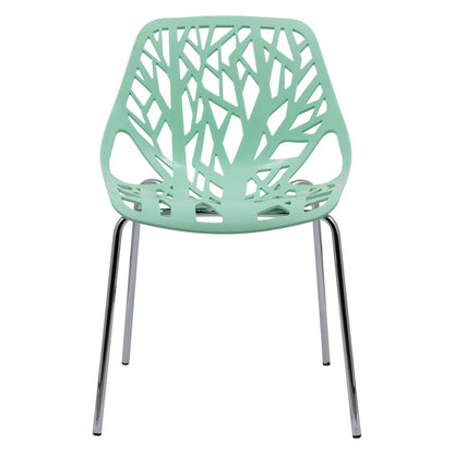 Modern Asbury Dinin Chair With Chromed Legs, Mint