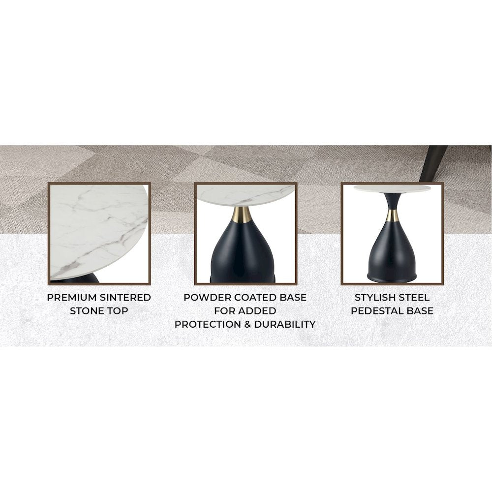 Bento Collection Modern End Table In Black