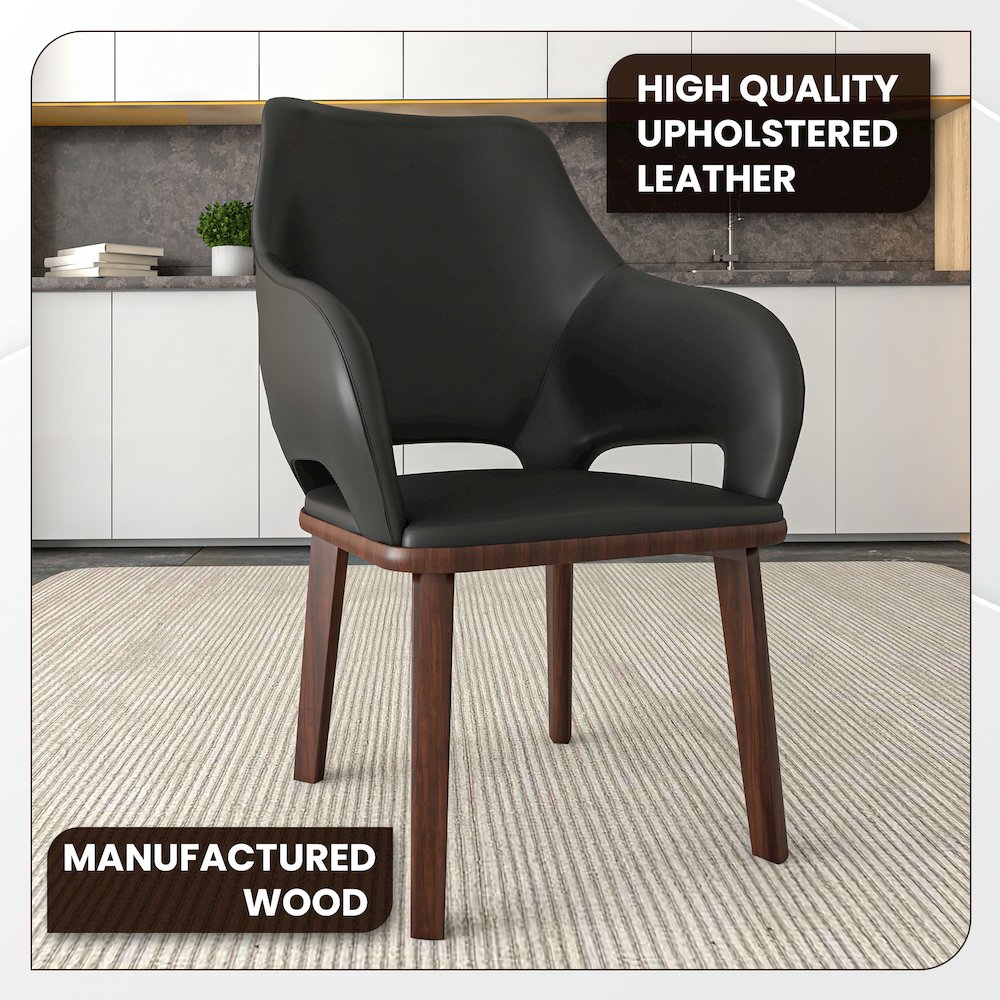 Vivara Collection Modern Dining Chair in Dark Grey