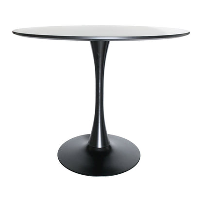 5-Piece Dining Set 35" Round Dining Table in Chrome - Transparent Blue