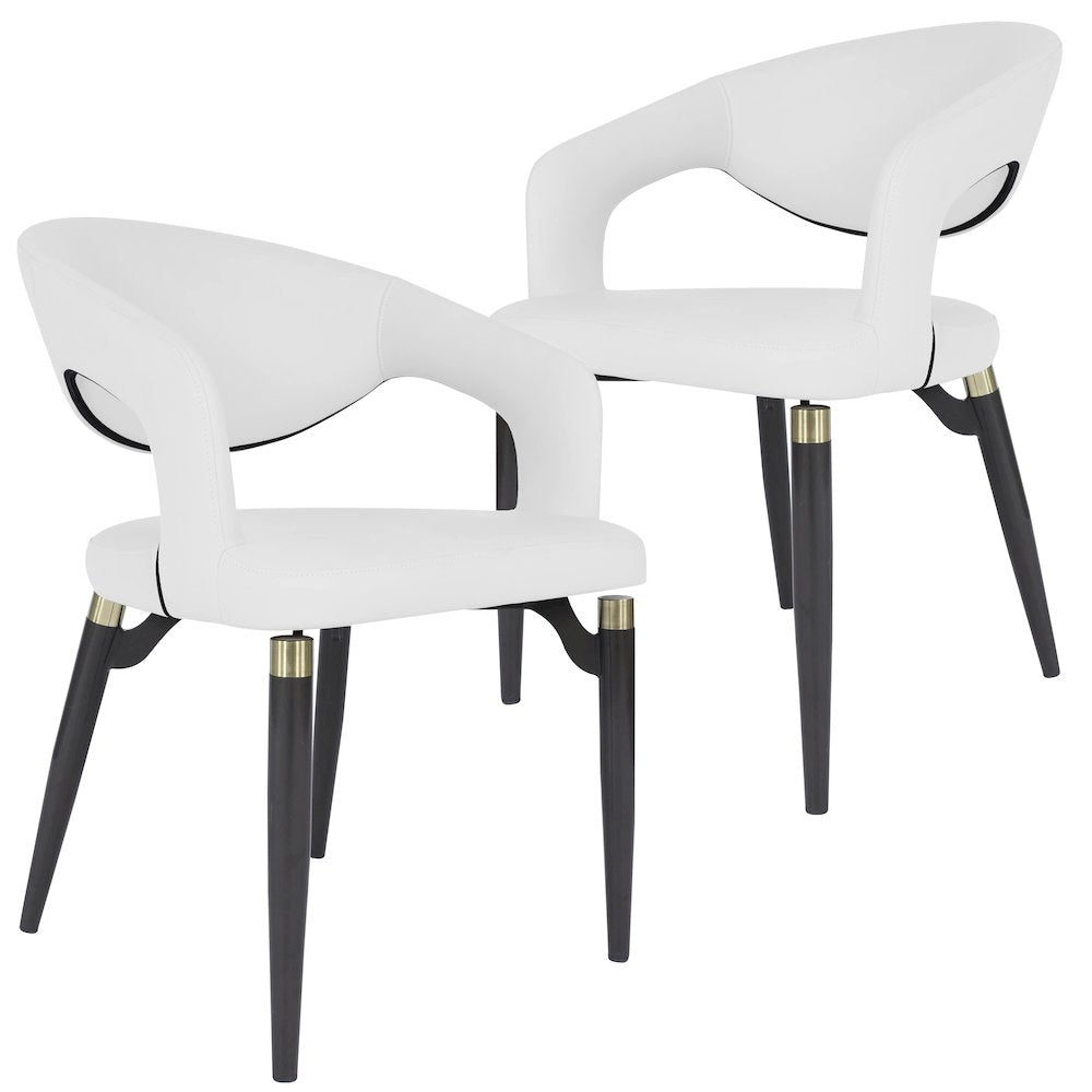 Entice Collection Modern Dining Chair Set of 2 in White