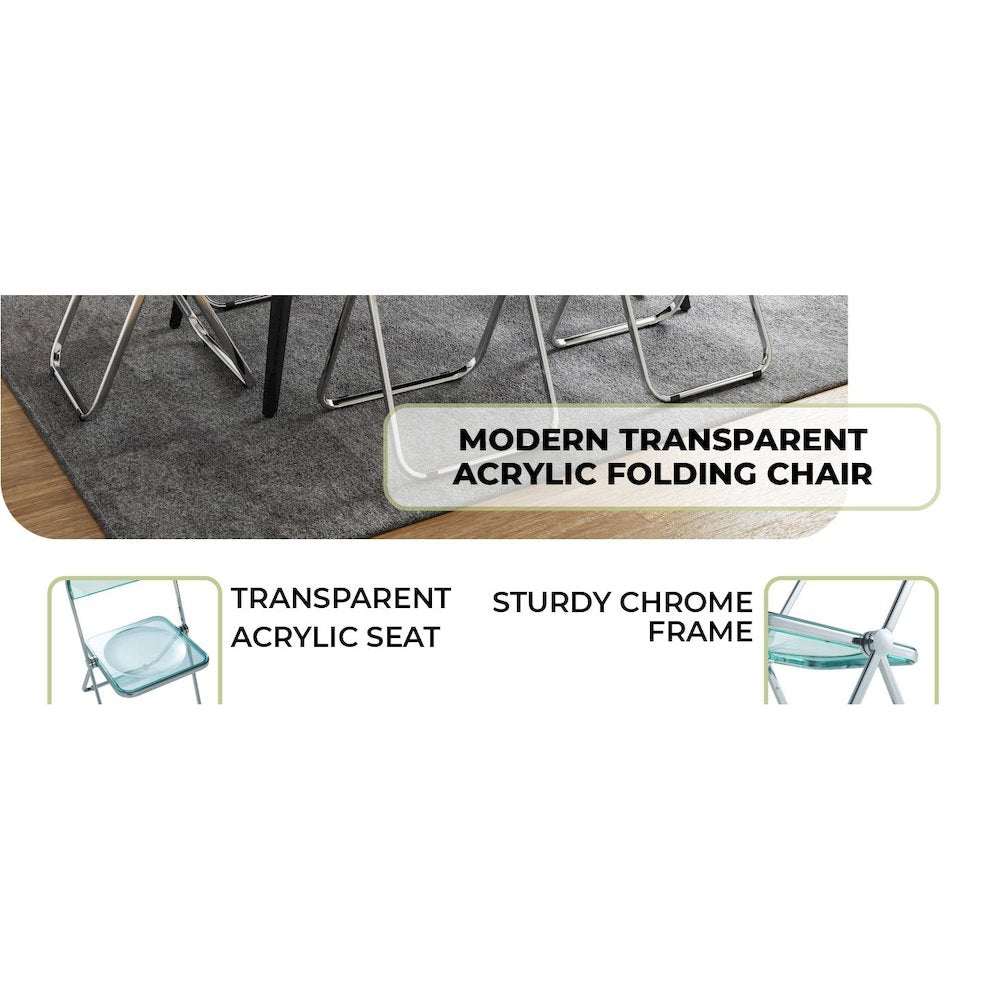 Lawrence Acrylic Folding Chair With Metal Frame