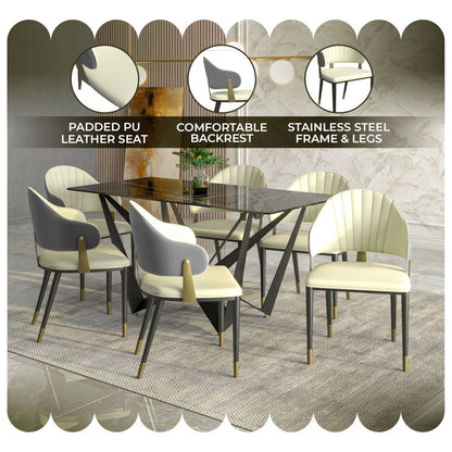 Aria Series Modern Dining Chair in Grey Set of 2