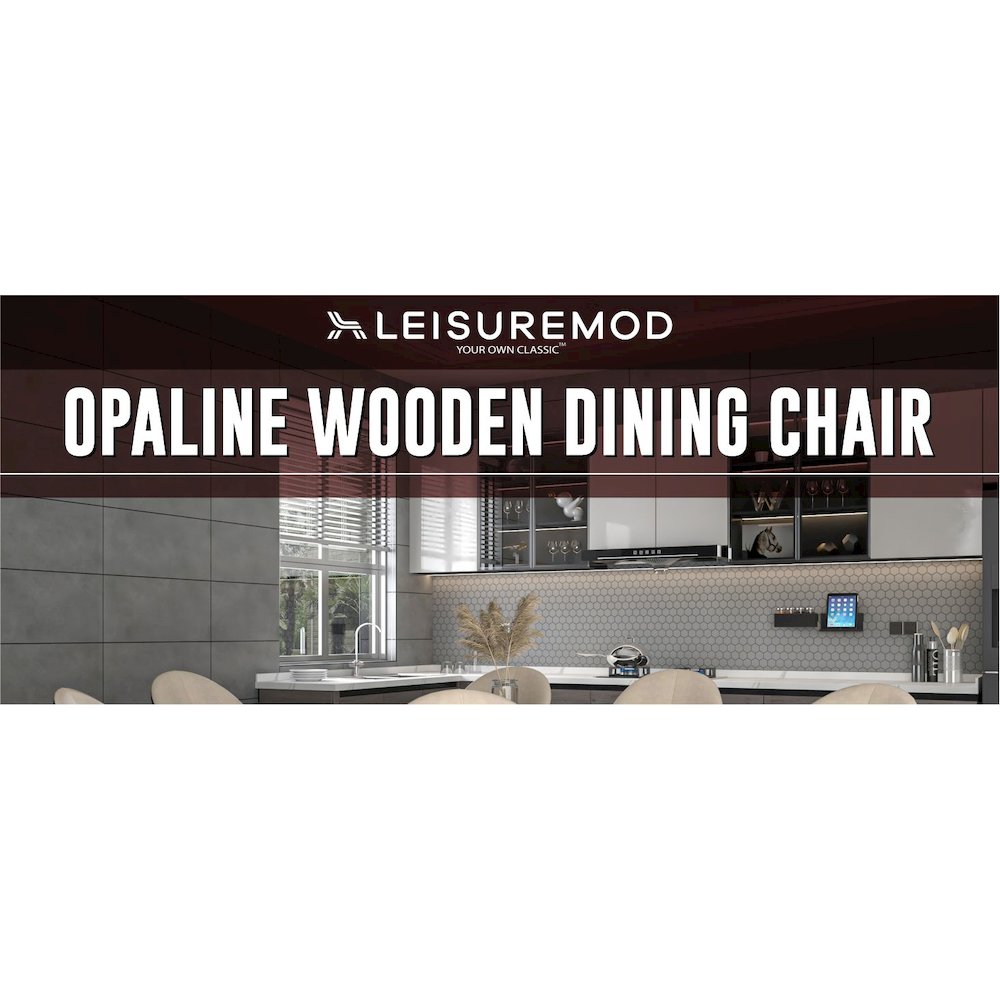 Opaline Series Elegant Wooden Dining Chair in Black Velvet and Toupe