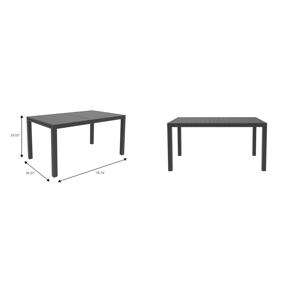 Marlin Extenable outdoor Dining Table 78-118 in Black