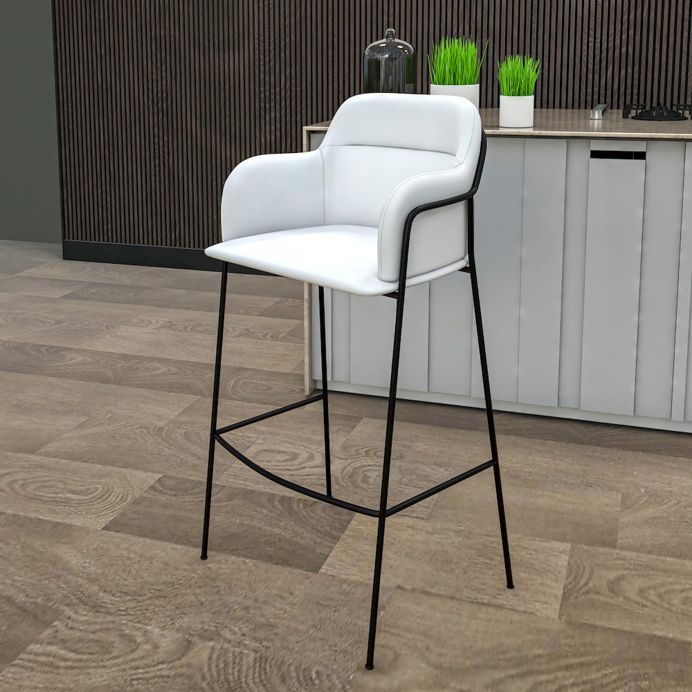 Axis Collection Modern Bar height Chair in White