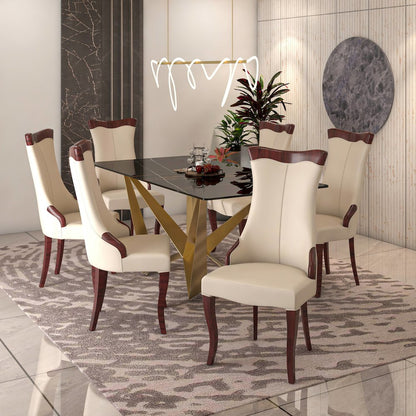 Novara Collection Modern Wooden Dining Chair in Light Toupe Set of 2