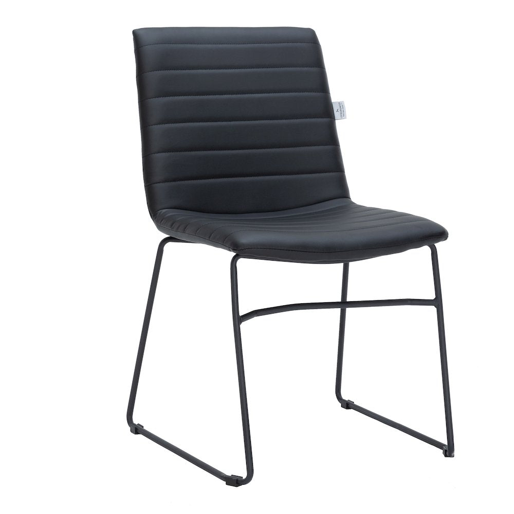 Zylar Series Office Guest Chair in Black Leather
