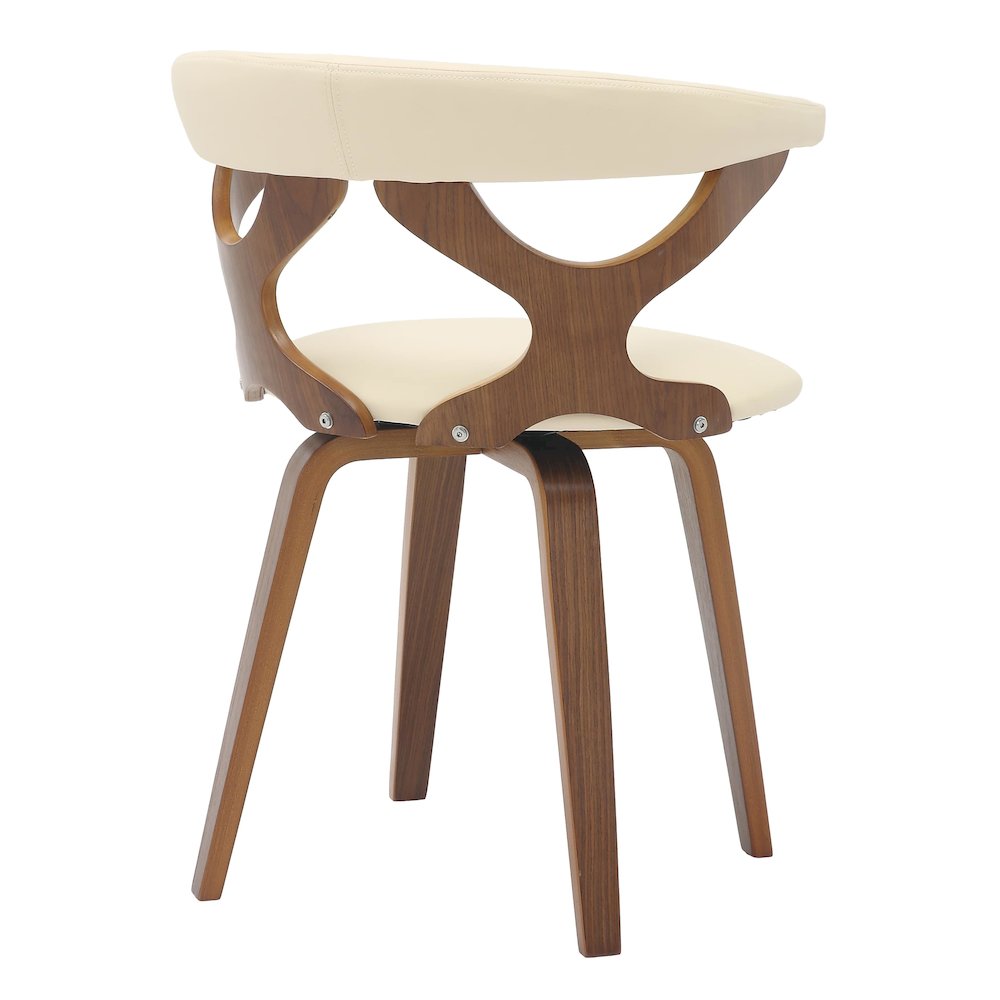 Modern Wooden Dining Chair, Walnut Frame in Taupe Klyne Collection By LeisrueMod