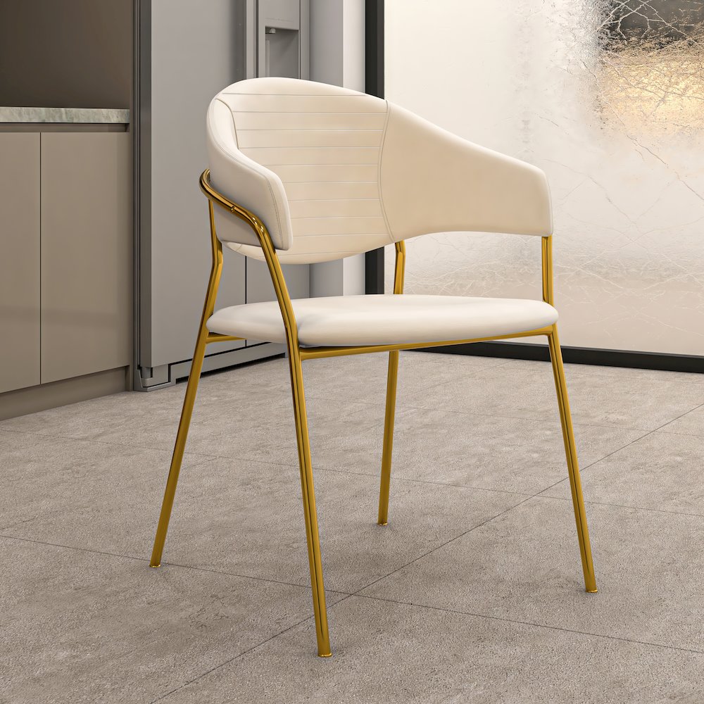 Bella Collection Modern Dining Chair in Off White