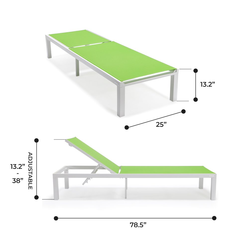 Marlin Patio Chaise Lounge Chair With White Aluminum Frame