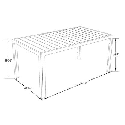 Chelsea Aluminum Outdoor 63" Dining Table in Black