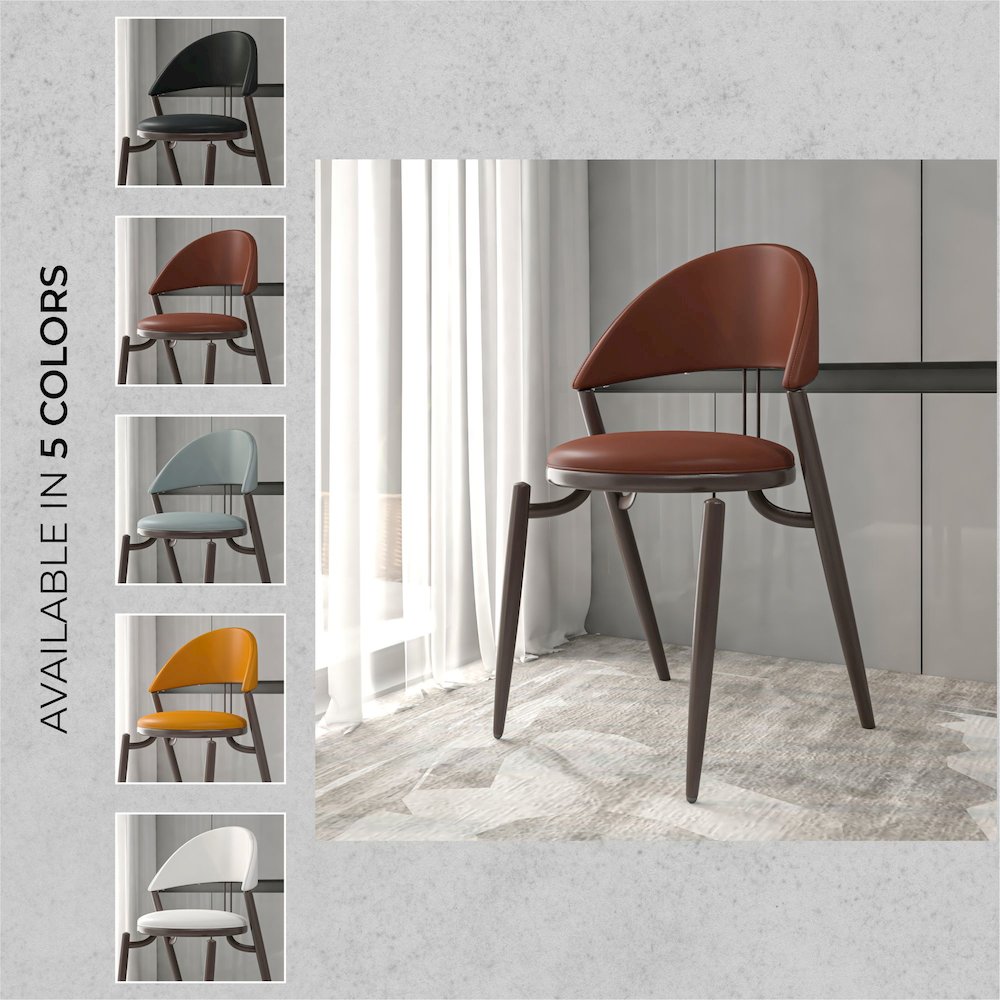 Venice Collection Modern Dining Chair In Black set of 2 in Dark Brown