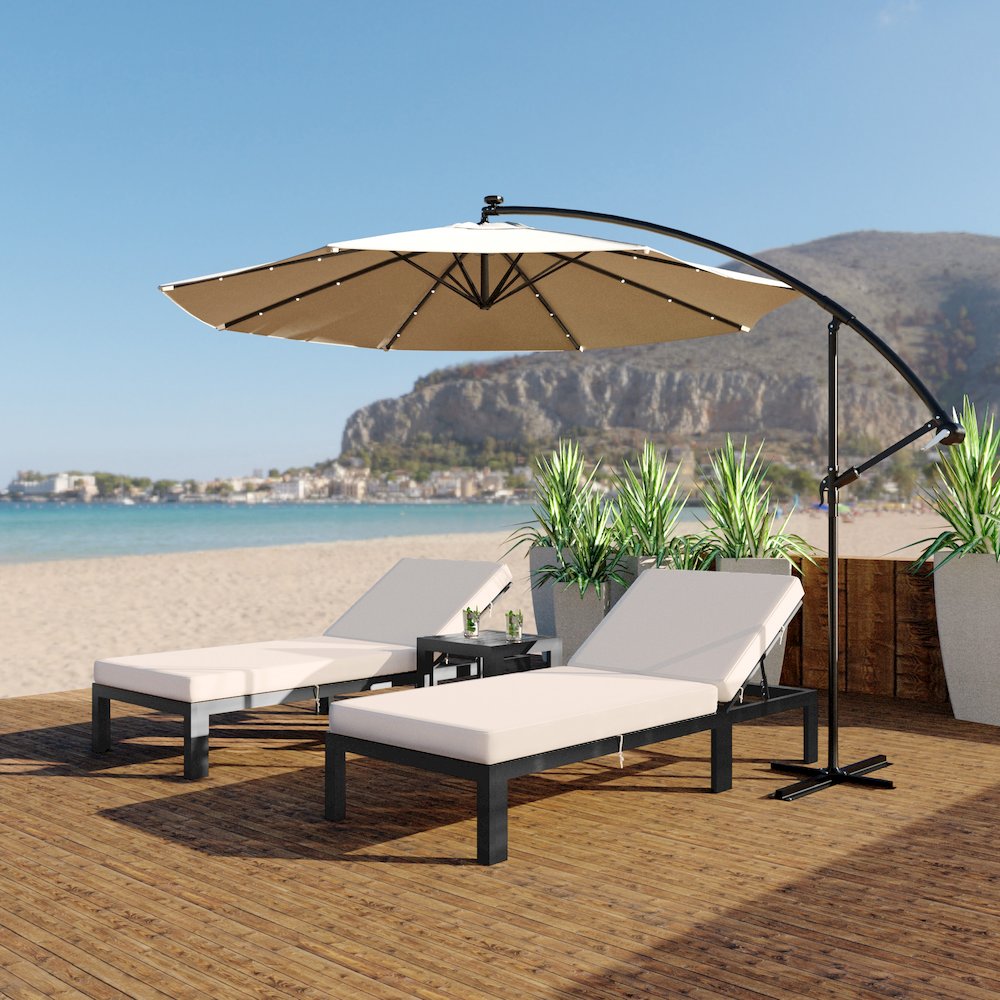 Chelsea Modern Outdoor Chaise Lounge Chair With Cushions Set of 2