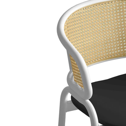 Ervilla - Dining Chair - White frame in Black Leather