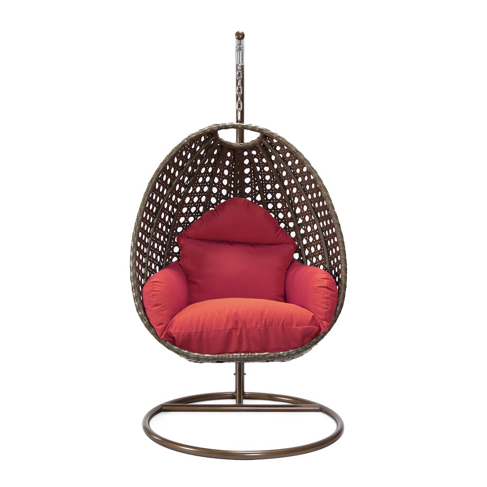 Beige Wicker Hanging Egg Swing Chair