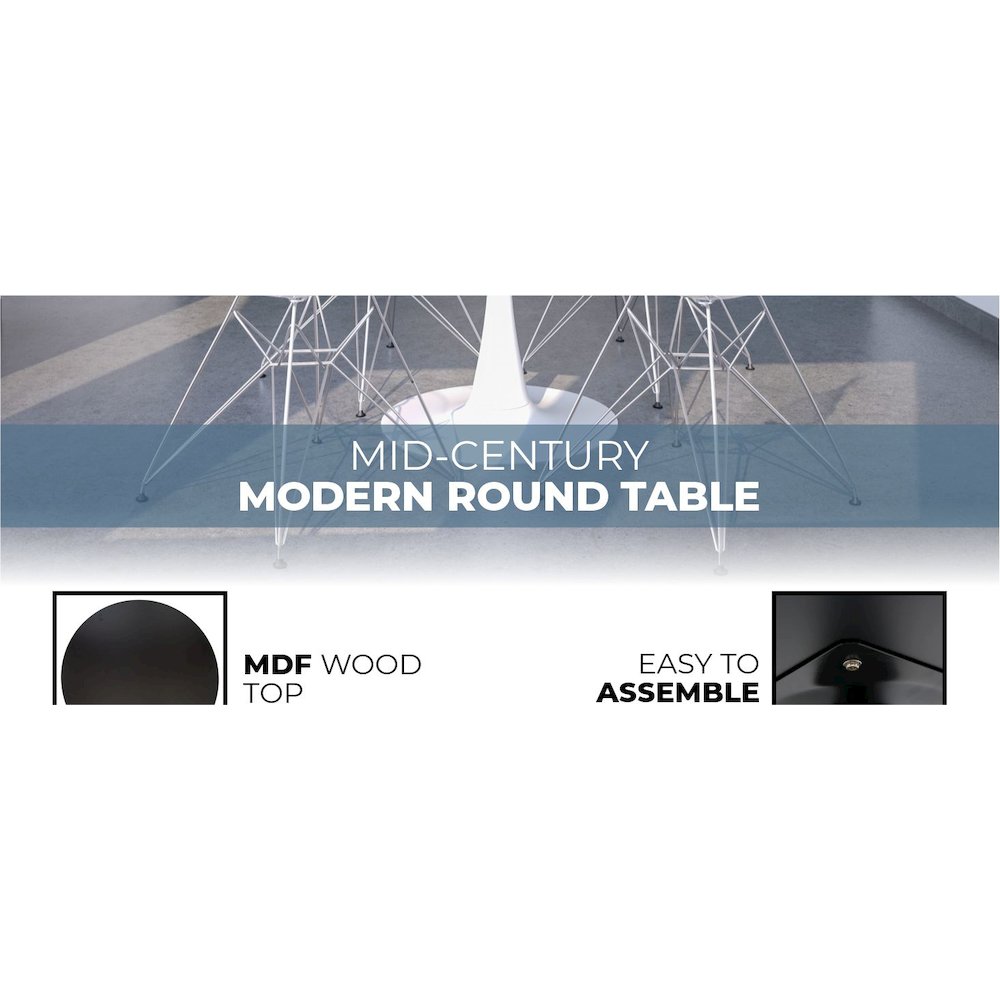 Bristol Mid-Century Modern Round Dining Table