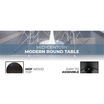 Bristol Mid-Century Modern Round Dining Table