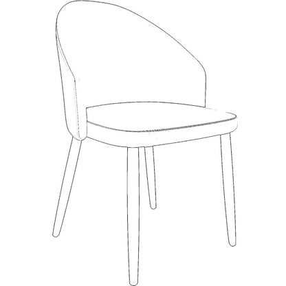 Paradiso Collection Modern Dining Seat in Green, with Light Grey Fabric Seat