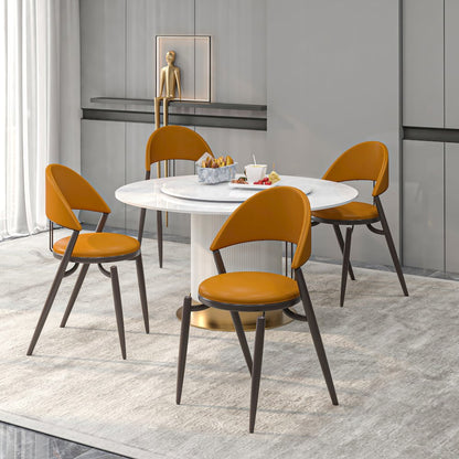 Venice Collection Modern Dining Chair In Black set of 4 in Light Brown