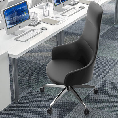 Celeste Series Tall Office Chair in Black Leather