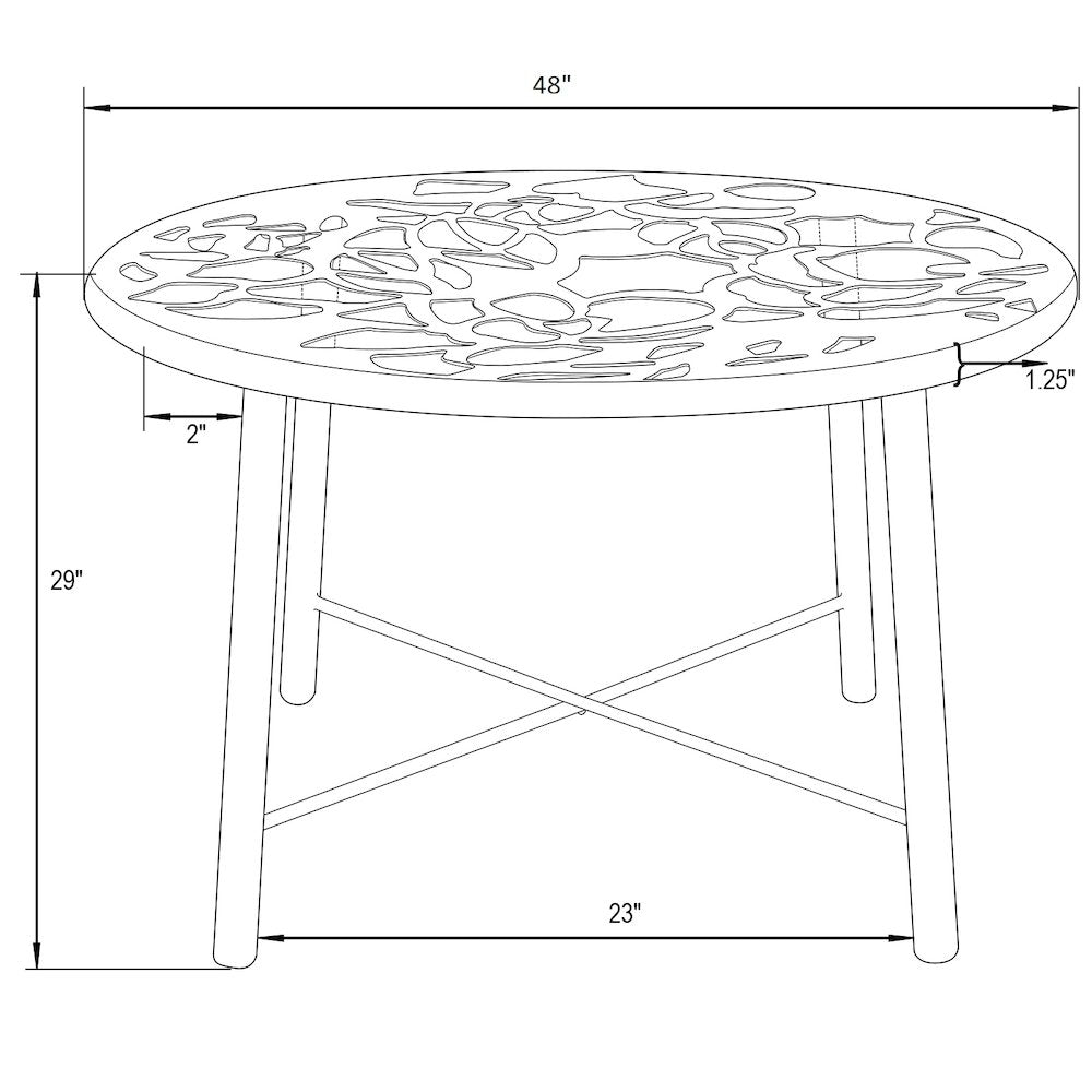 Devon Tree Design Glass Top Aluminum Base Indoor Outdoor Dining Table