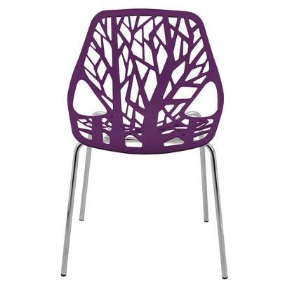 Modern Asbury Dining Chair w/ Chromed Legs, Set of 4