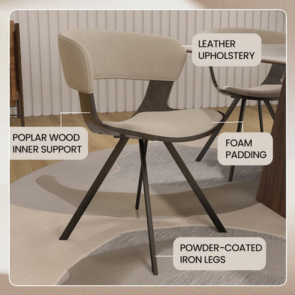 Wooden Dining Chair in Light Taupe