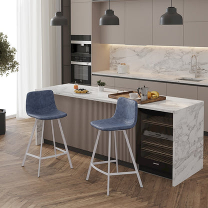 Elland - Counter stool - Peacock Blue - White Base