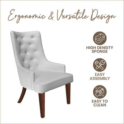 Spruce Collection Modern Wooden Dining Chair in Light Grey Set of 4