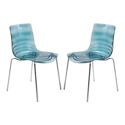 Astor Water Ripple Design Dining Chair Set of 2