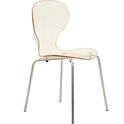 Modern Oyster Transparent Side Chair Set of 4