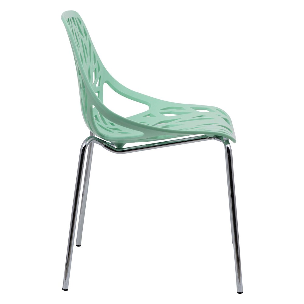 Modern Asbury Dining Chair w/ Chromed Legs, Set of 2